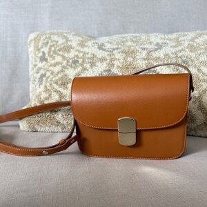 Sezane Milo Leather Crossbody Bag
